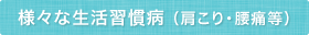 様々な生活習慣病 （肩こり・腰痛等）