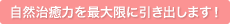 自然治癒力を最大限に引き出します！